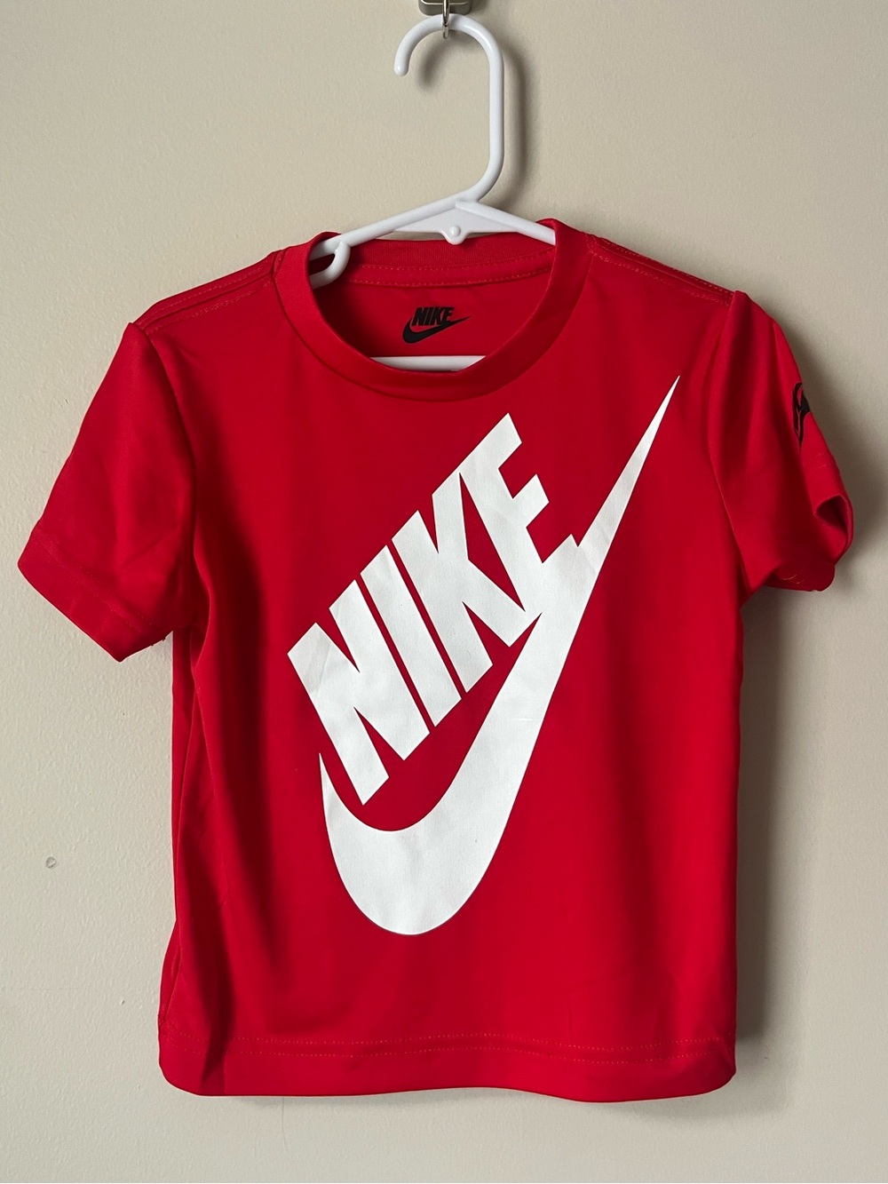 Nike Red Short-Sleeve Tee with White Swoosh